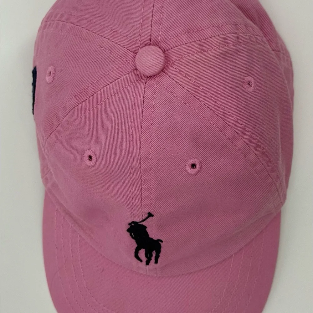 Polo Ralph Lauren Big Blue Pony #3 Pink Toddler Cap w/ Elastic Back Strap 9-24 M
